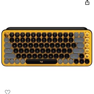 Logitech pop keys mechanical keyboard in black and yellow